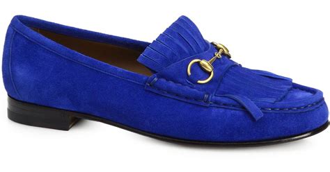 gucci suede tassel-front loafers